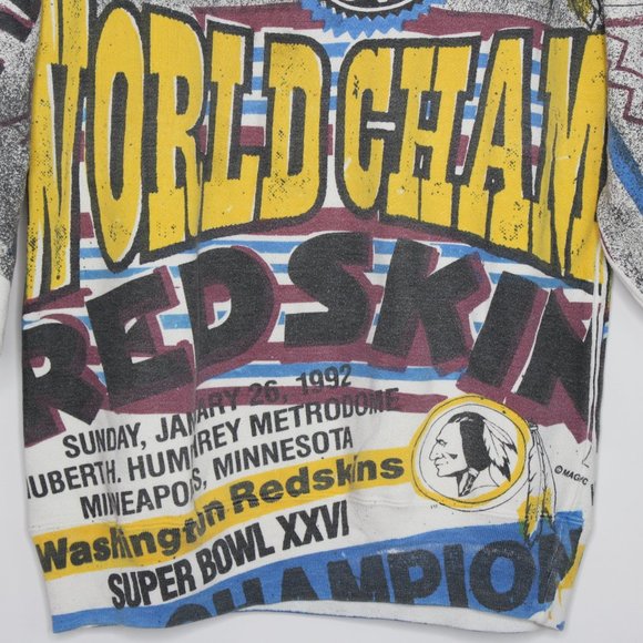 VTG 1992 Redskins 90's Spell Out Sweater M430 - Picture 2 of 3